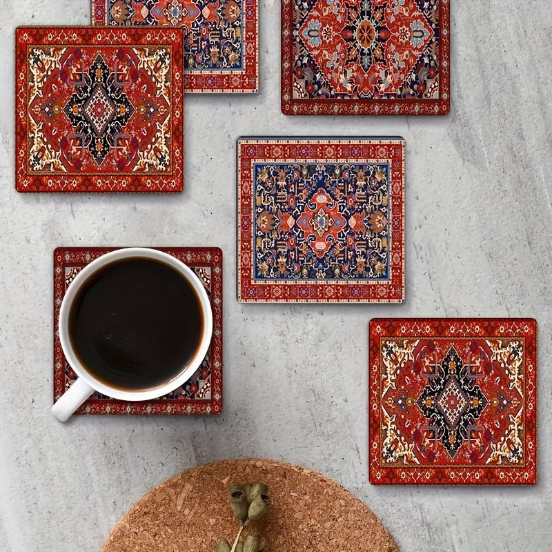 6-Pack Mandala Wooden Coasters