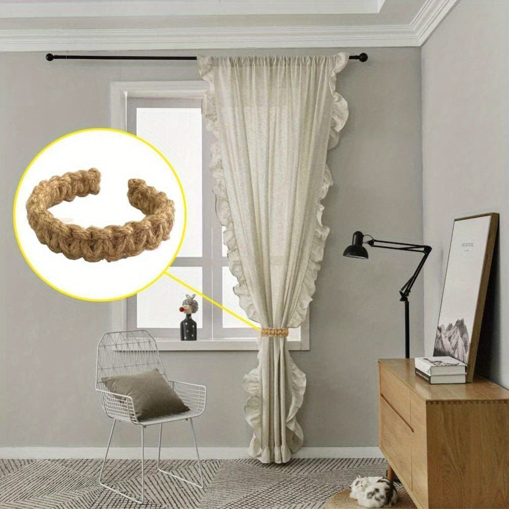 8pcs Braided Boho Curtain Tie Back