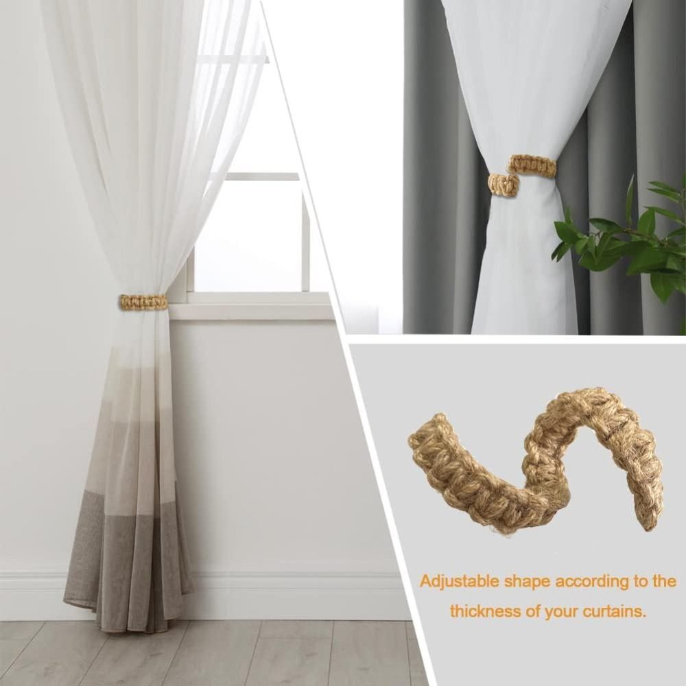 8pcs Braided Boho Curtain Tie Back