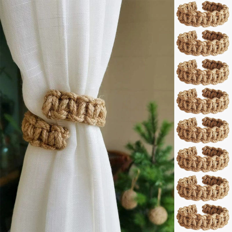 8pcs Braided Boho Curtain Tie Back