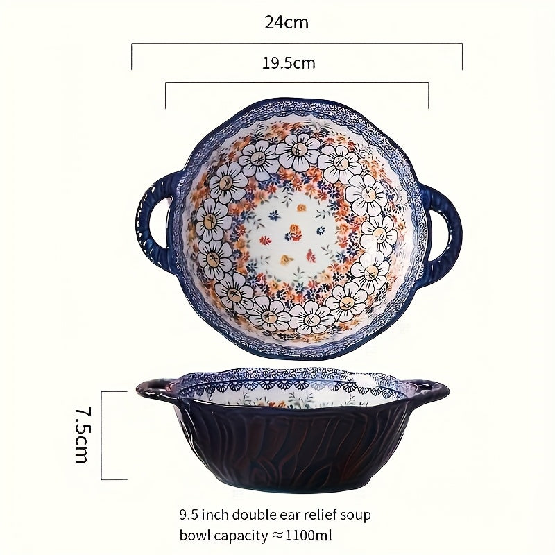 1pc Hand-painted Ceramic Noodle Bowl