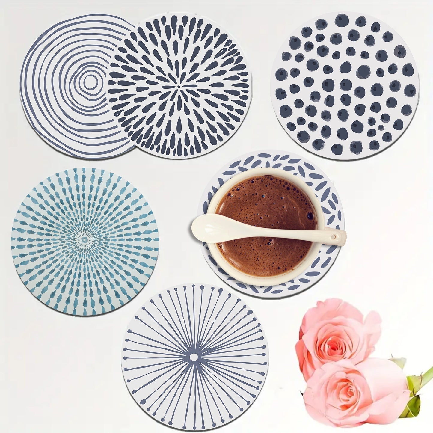 6 Wooden Drink Coasters
