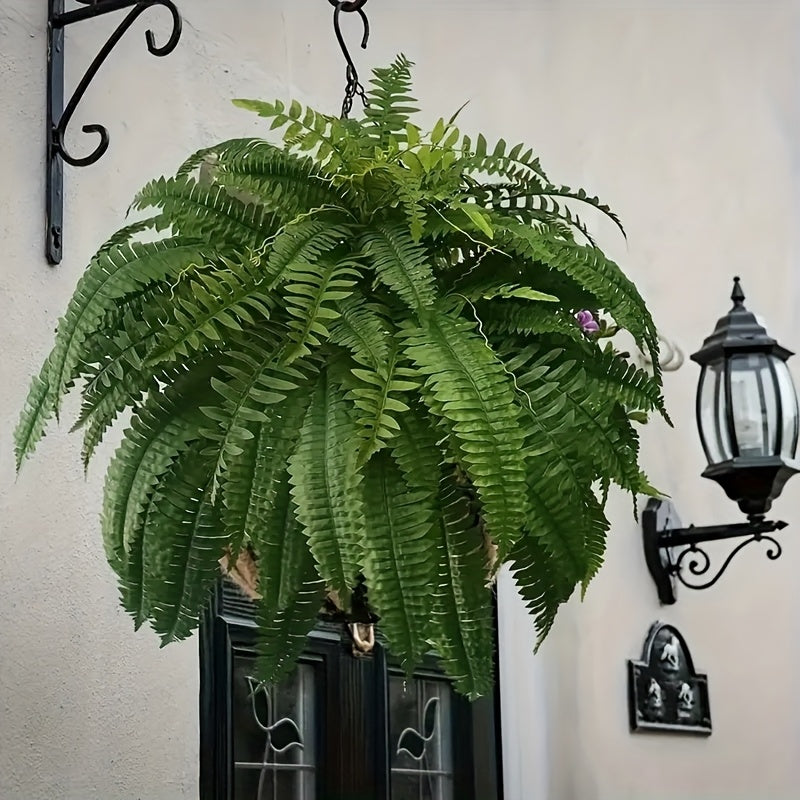 2pcs Vibrant Green Lifelike Artificial Boston Fern Swags