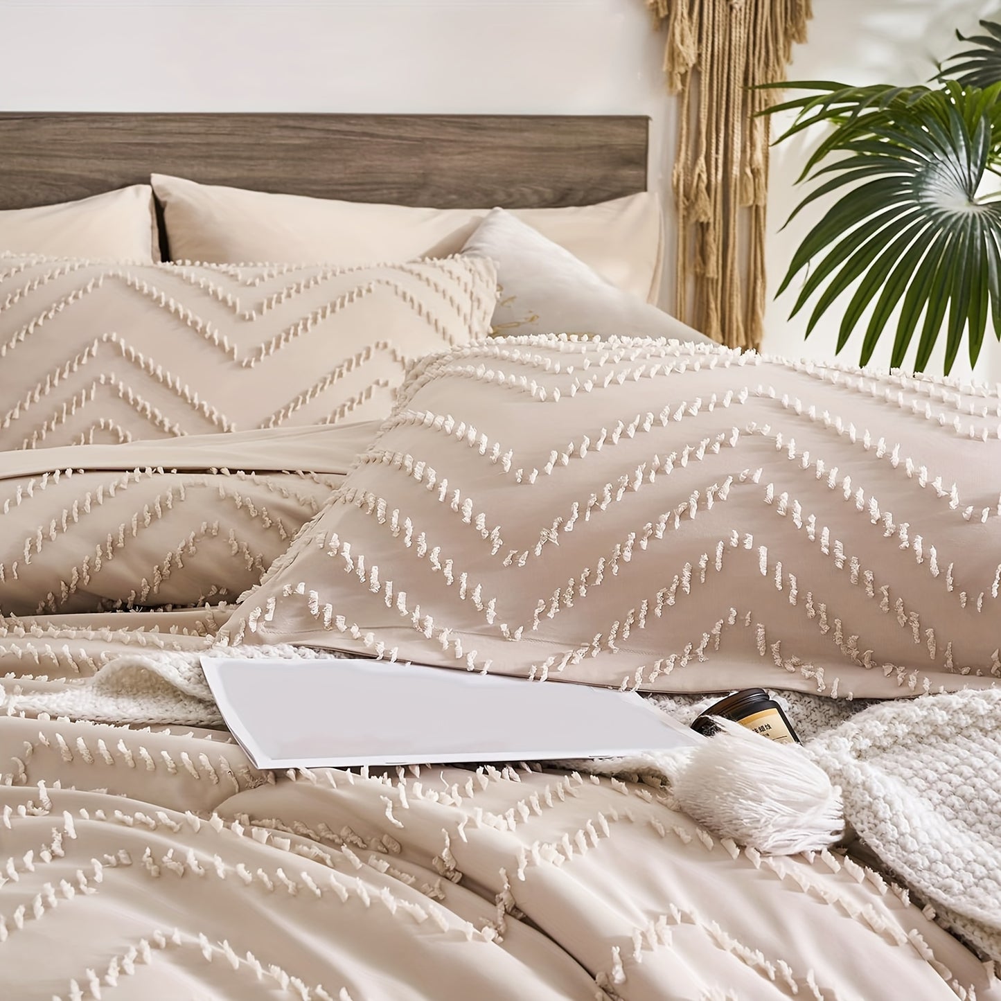 7Pc Chevron Boho Shabby Chic Farmhouse Comforter Set
