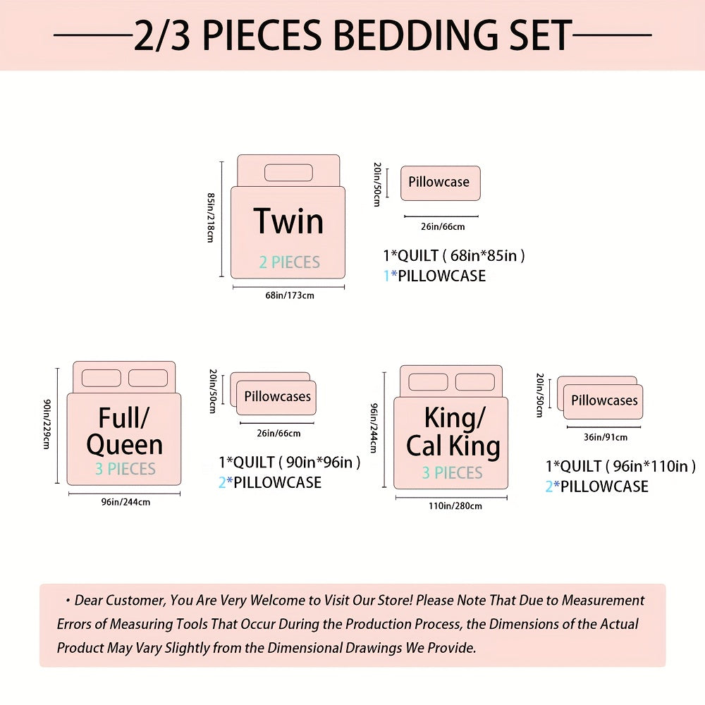 3pcs Elegant Microfiber Quilt Set