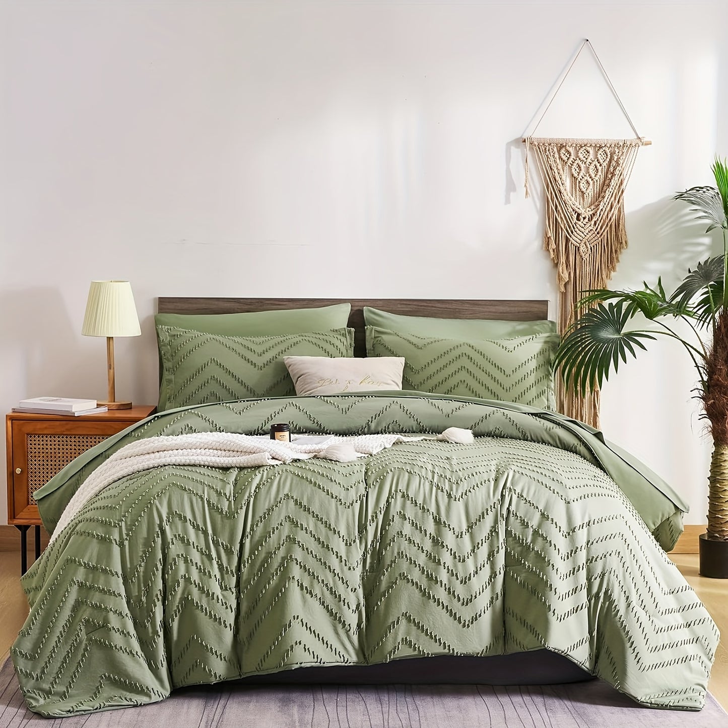 7Pc Chevron Boho Shabby Chic Farmhouse Comforter Set