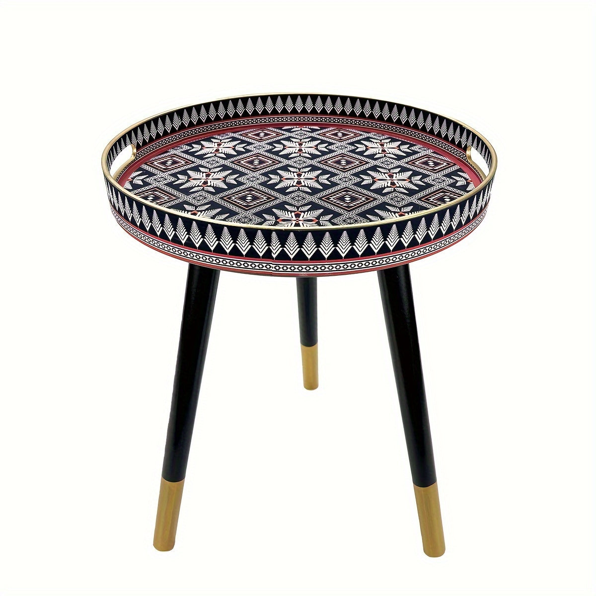 Versatile Round Coffee Table Tray with Handles