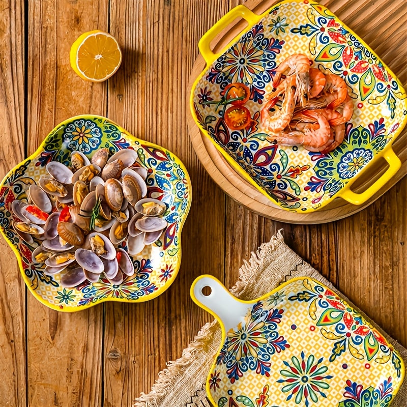 4pcs Bohemian Ceramic Bakeware Set