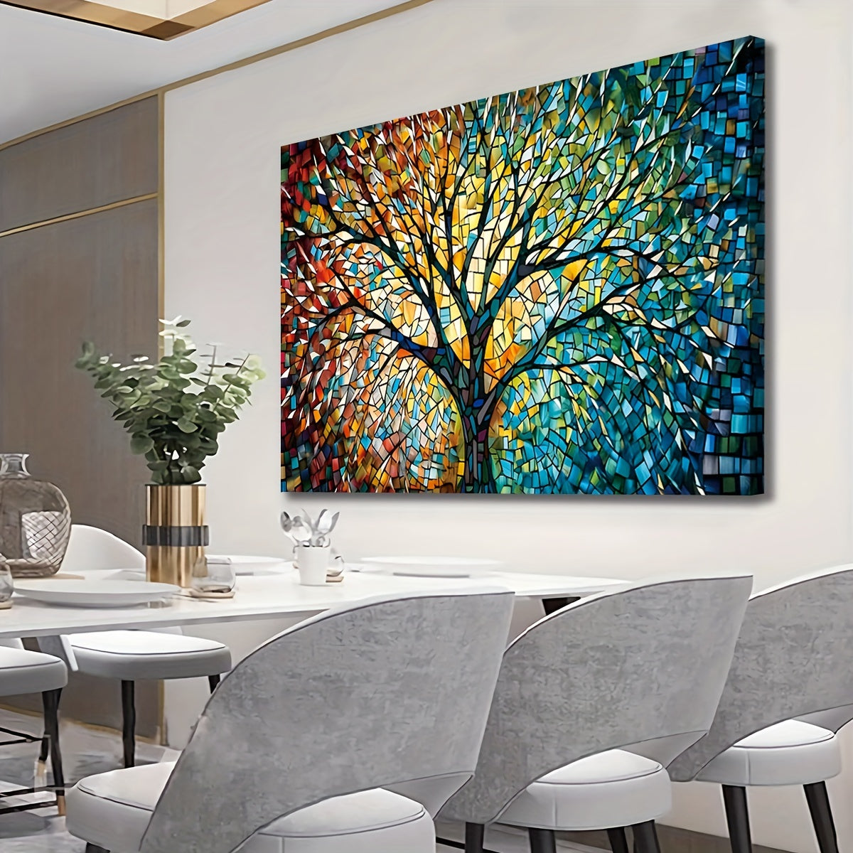 Framed Extra Large Tree Of Life Wall Art Canvas