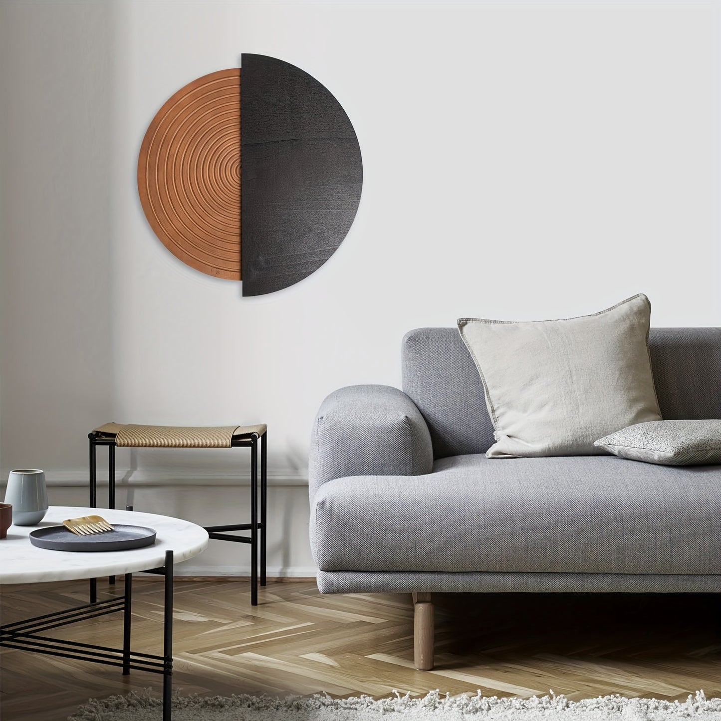 Round Wall Decor Wooden Boho Half-Circle Decor