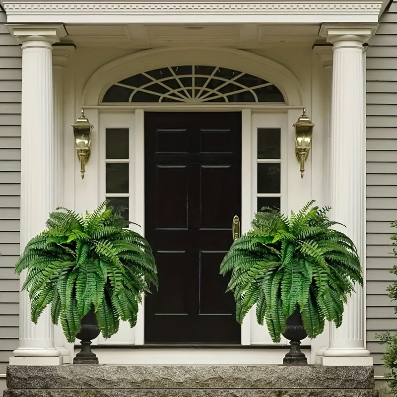 2pcs Vibrant Green Lifelike Artificial Boston Fern Swags