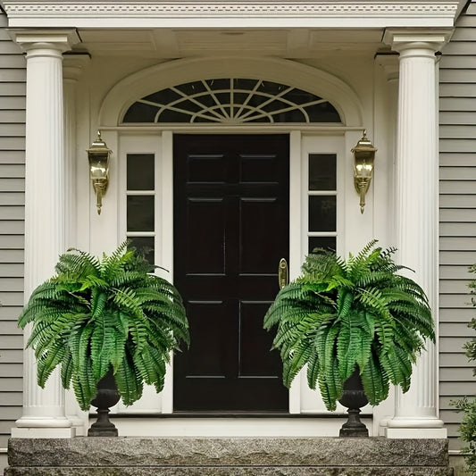 2pcs Vibrant Green Lifelike Artificial Boston Fern Swags