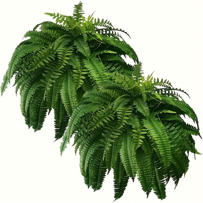 2pcs Vibrant Green Lifelike Artificial Boston Fern Swags