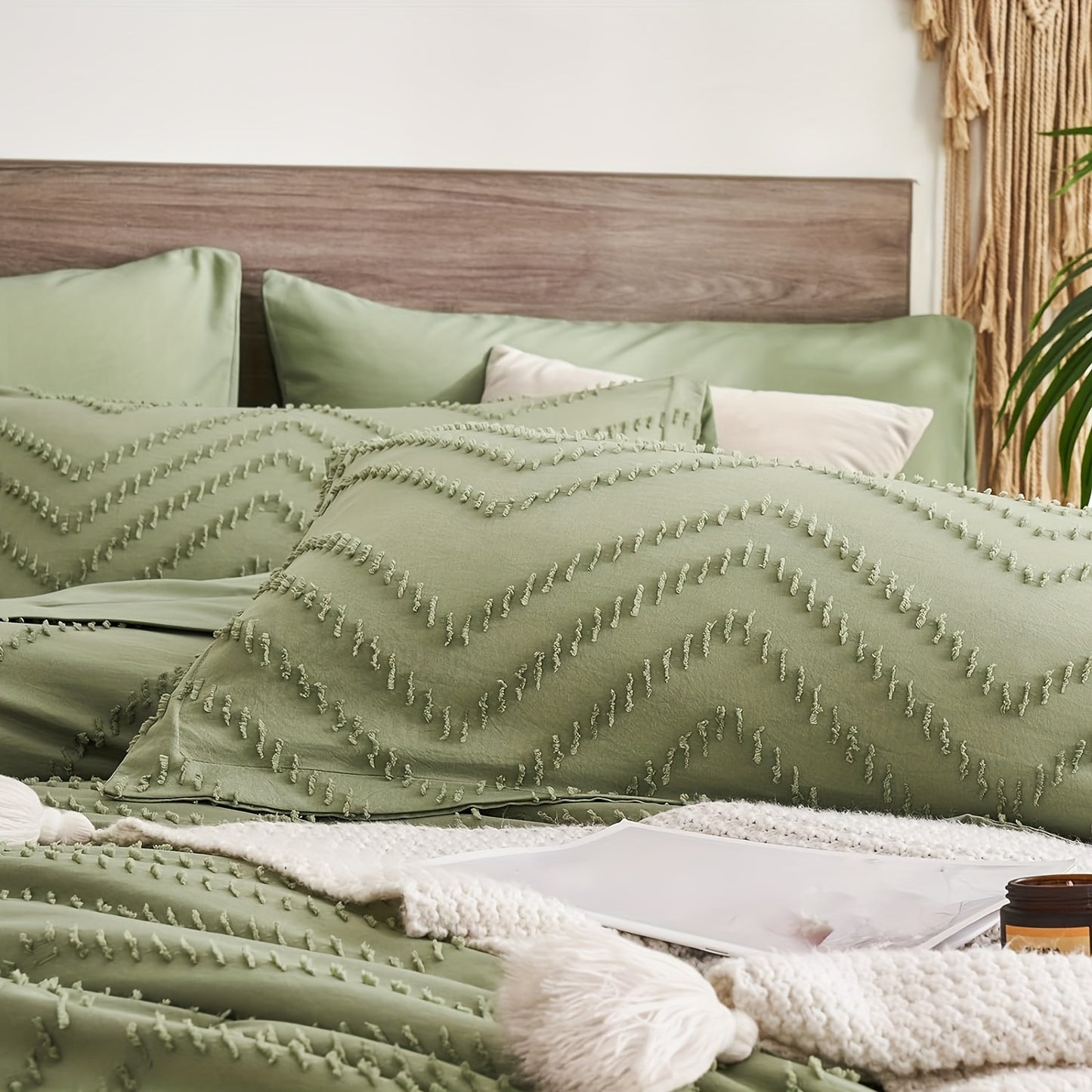 7Pc Chevron Boho Shabby Chic Farmhouse Comforter Set