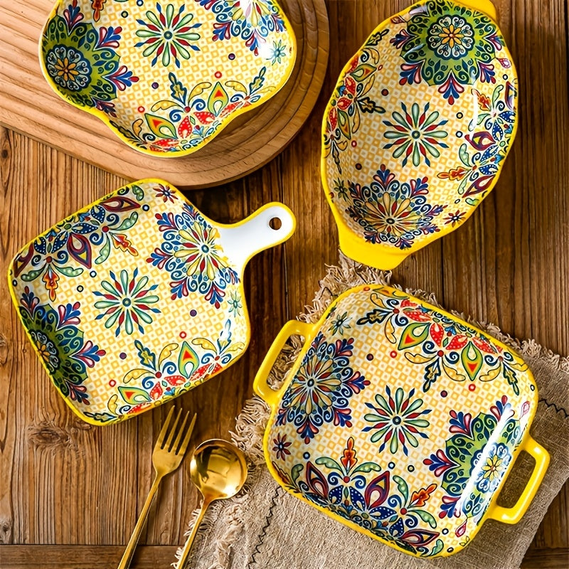 4pcs Bohemian Ceramic Bakeware Set
