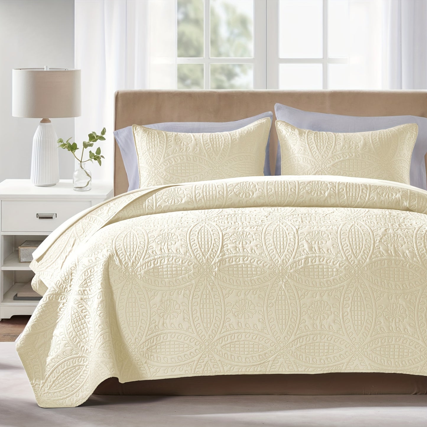3Pcs Copper Coin Pattern Bedspread Cover