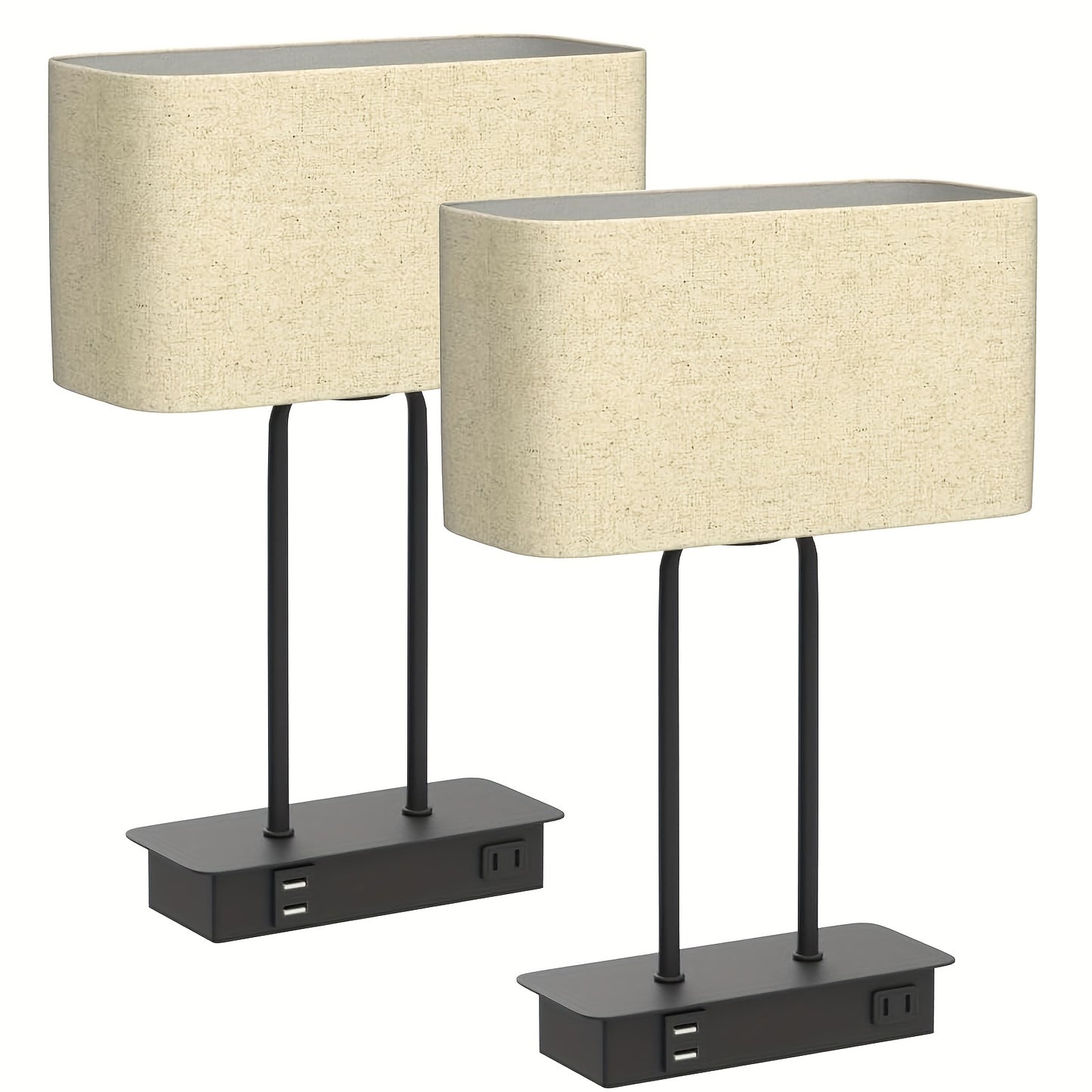 3 Way Touch Control Table Lamp w/Dual USB Charging
