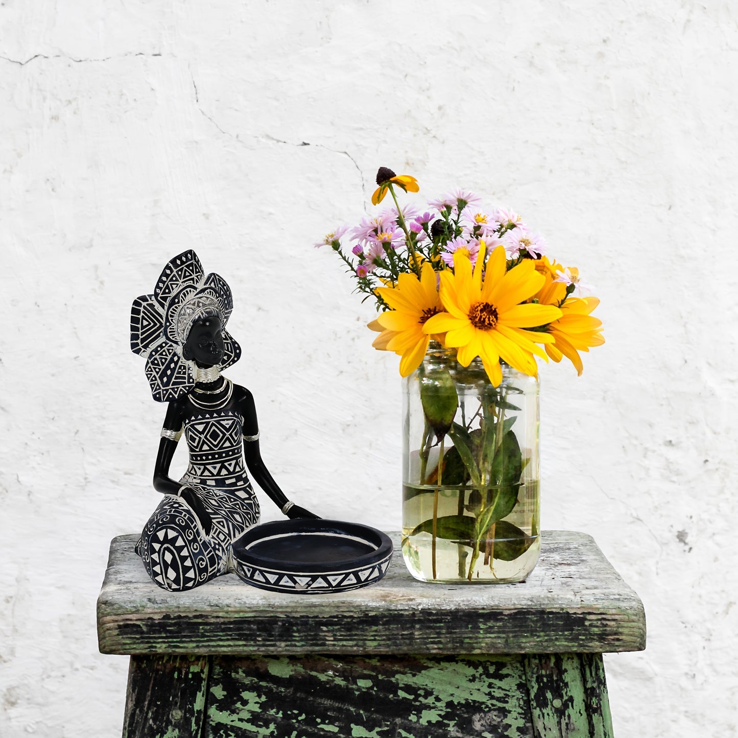African Lady Figurine Candle Holder