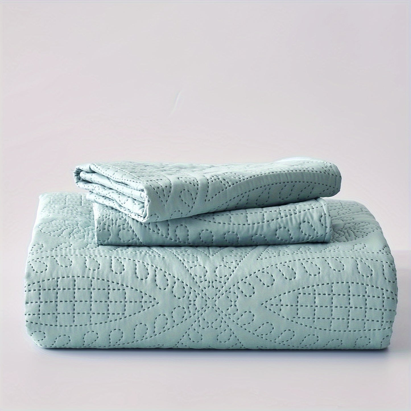 3Pcs Copper Coin Pattern Bedspread Cover