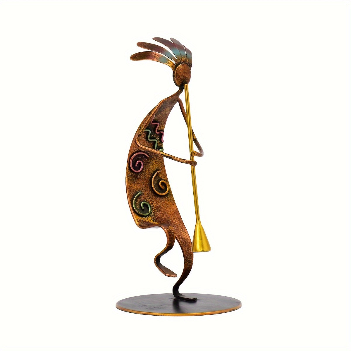 Joyful Dancing Native American Metal Sculpture