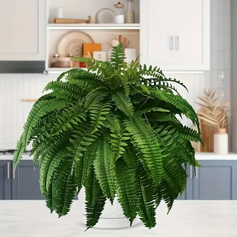 2pcs Vibrant Green Lifelike Artificial Boston Fern Swags
