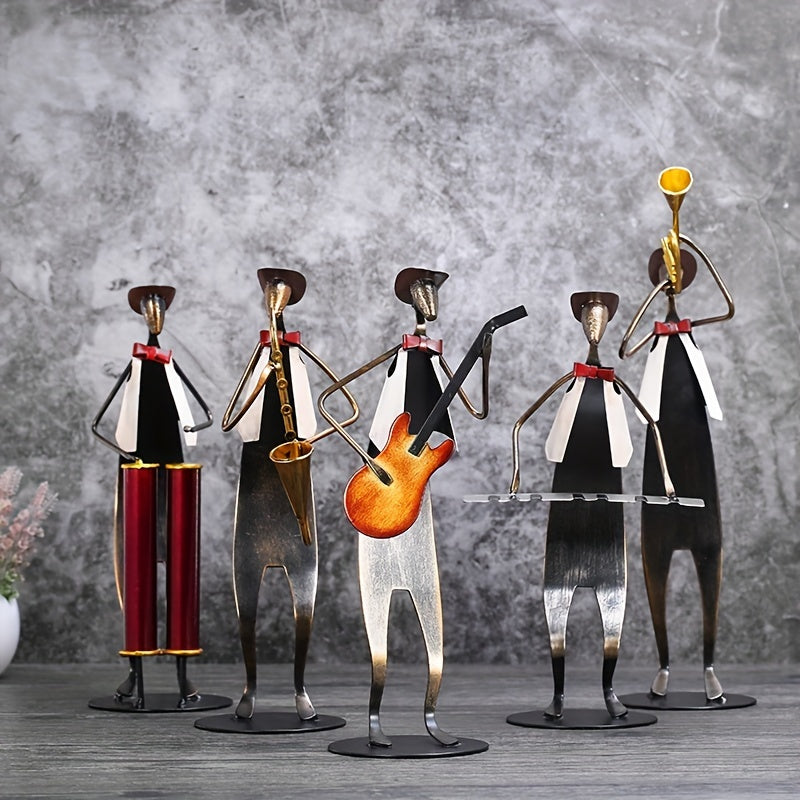 Handcrafted Cowboy Band Metal Sculpture