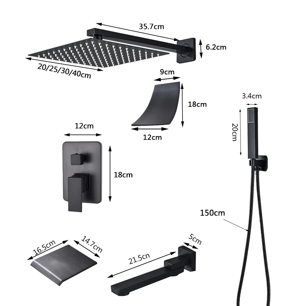 Black Shower Faucets System