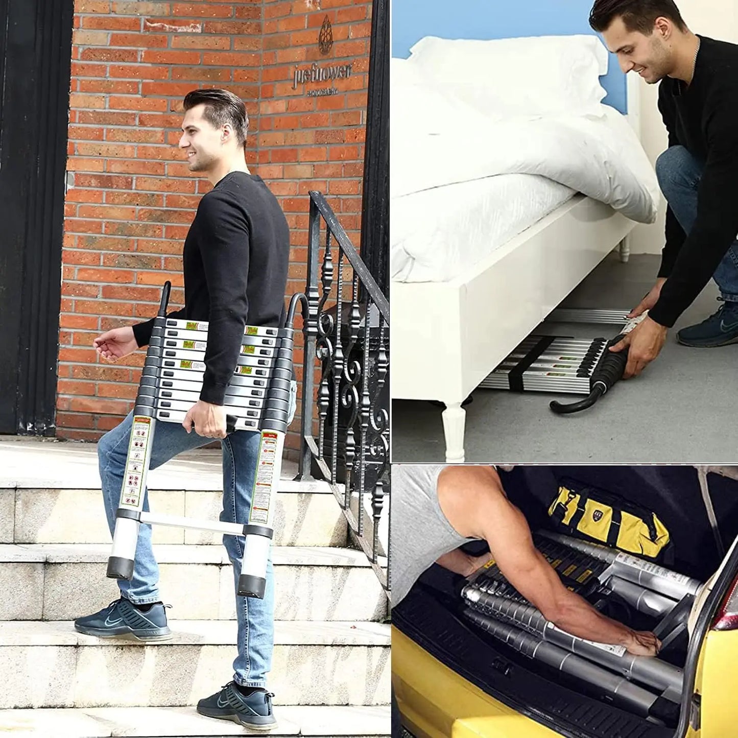 Telescopic Ladder w/hooks,16.5FT