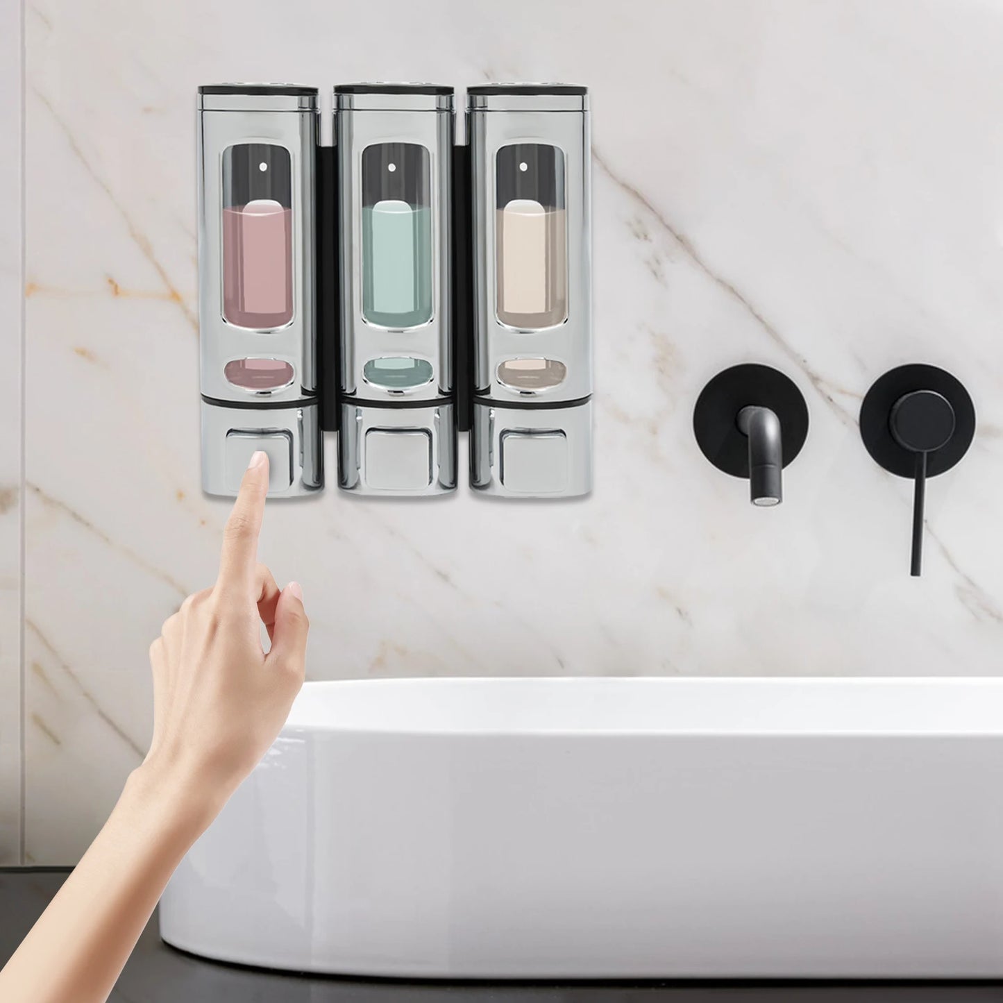 Refillable Liquid Soap Dispenser Bottles - Silver