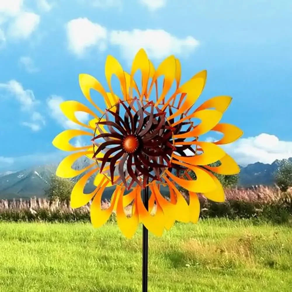 Sunflower Metal Kinetic Wind Spinner Large