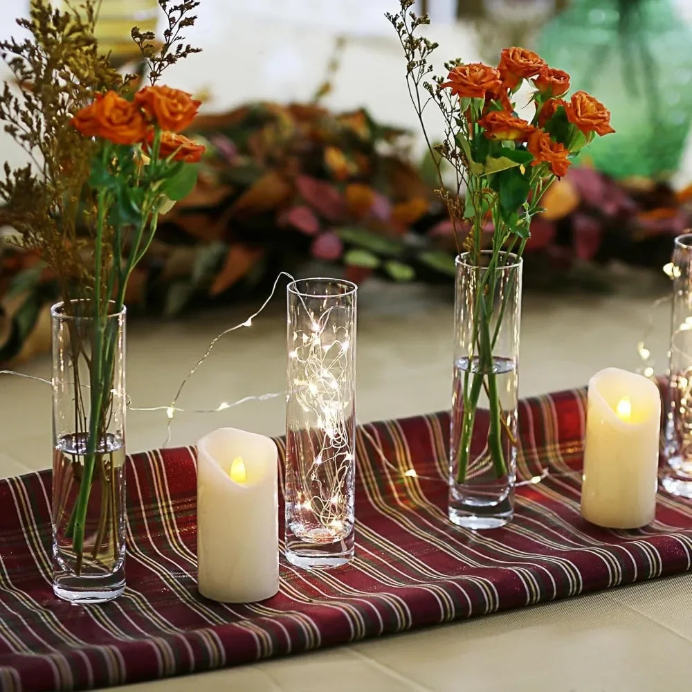 Glass Cylinder Bud Vases for Centerpieces, Set of 12