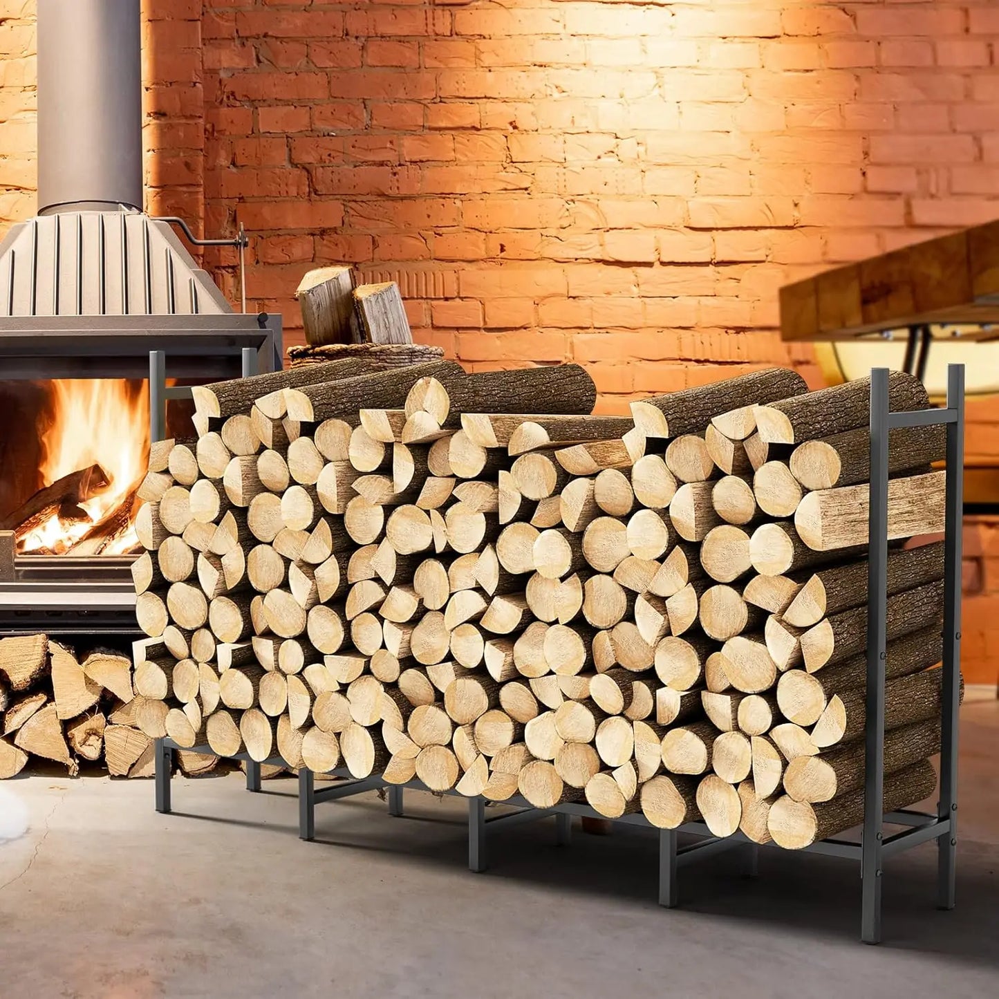 5.3-foot Adjustable Fire Log Stacking Rack