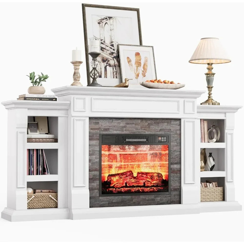 Fireplace TV Stand with Mantel 70", TVs Up To 80"
