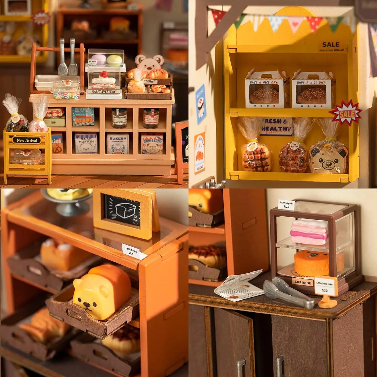 DIY Miniature Bakery Kit w/Furniture & LEDs