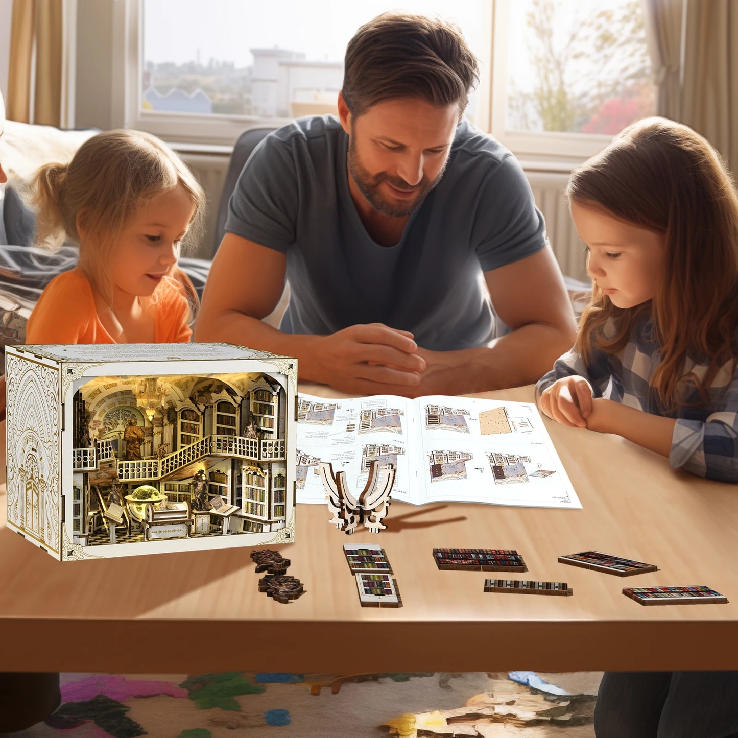 Book Nook Library of Gods DIY Kit, w/LED Lights