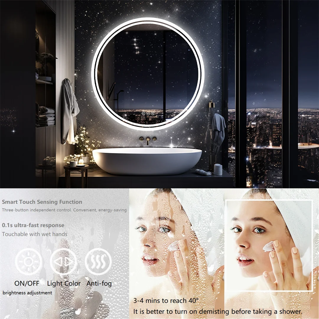 Intelligent LED Big Round Mirror