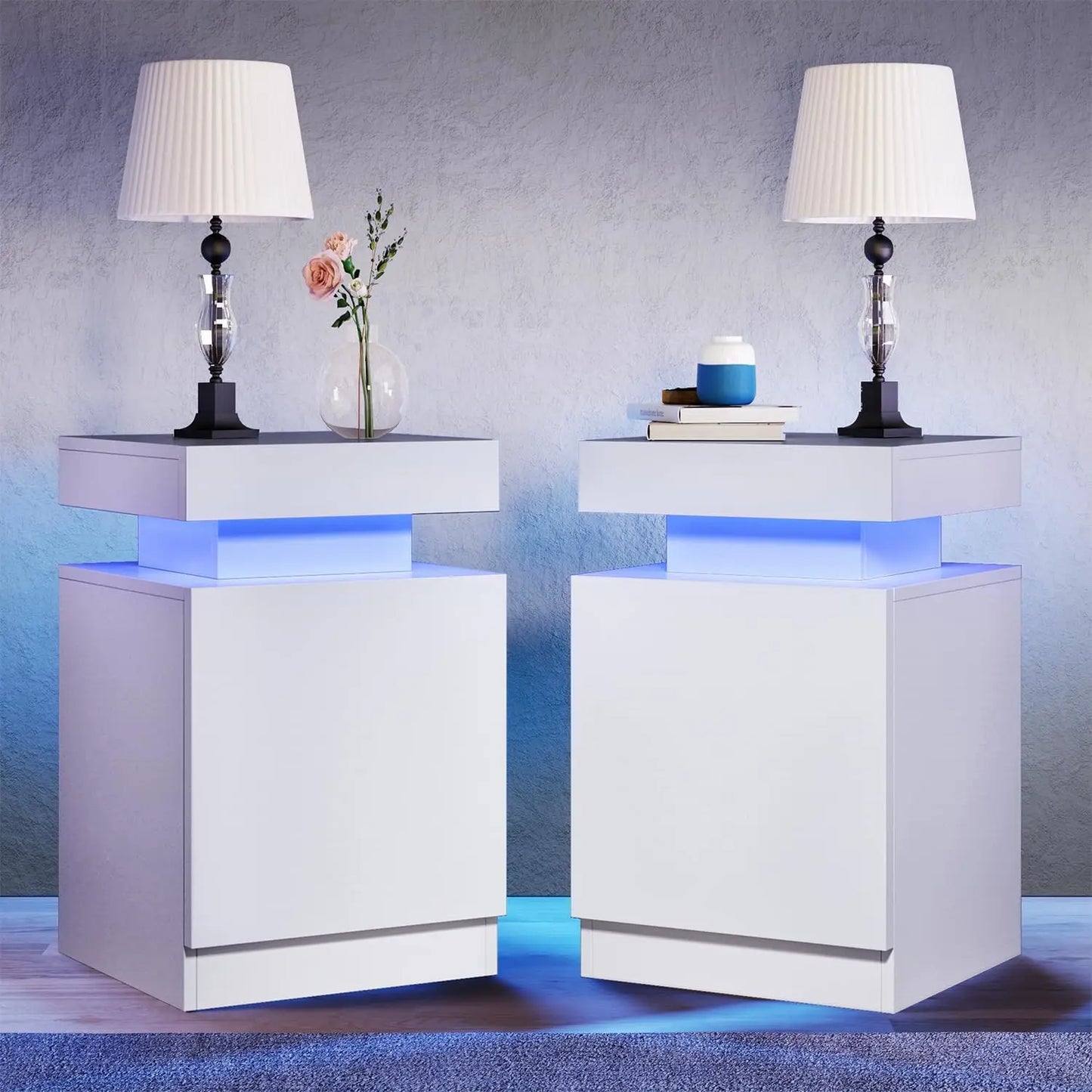 Modern Stylish Coffee & End Tables w/LED Lights