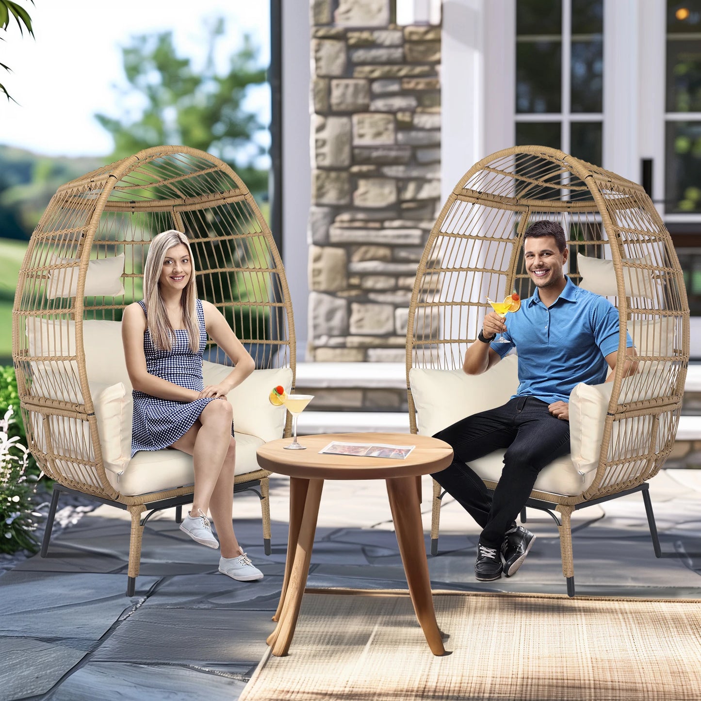 Wicker Egg Chair, Indoor Outdoor Lounger