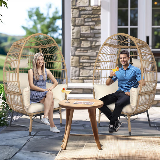 Wicker Egg Chair, Indoor Outdoor Lounger