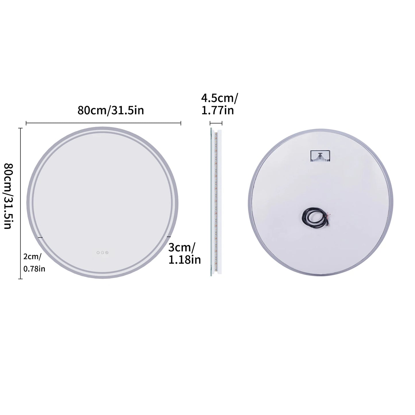 Intelligent LED Big Round Mirror