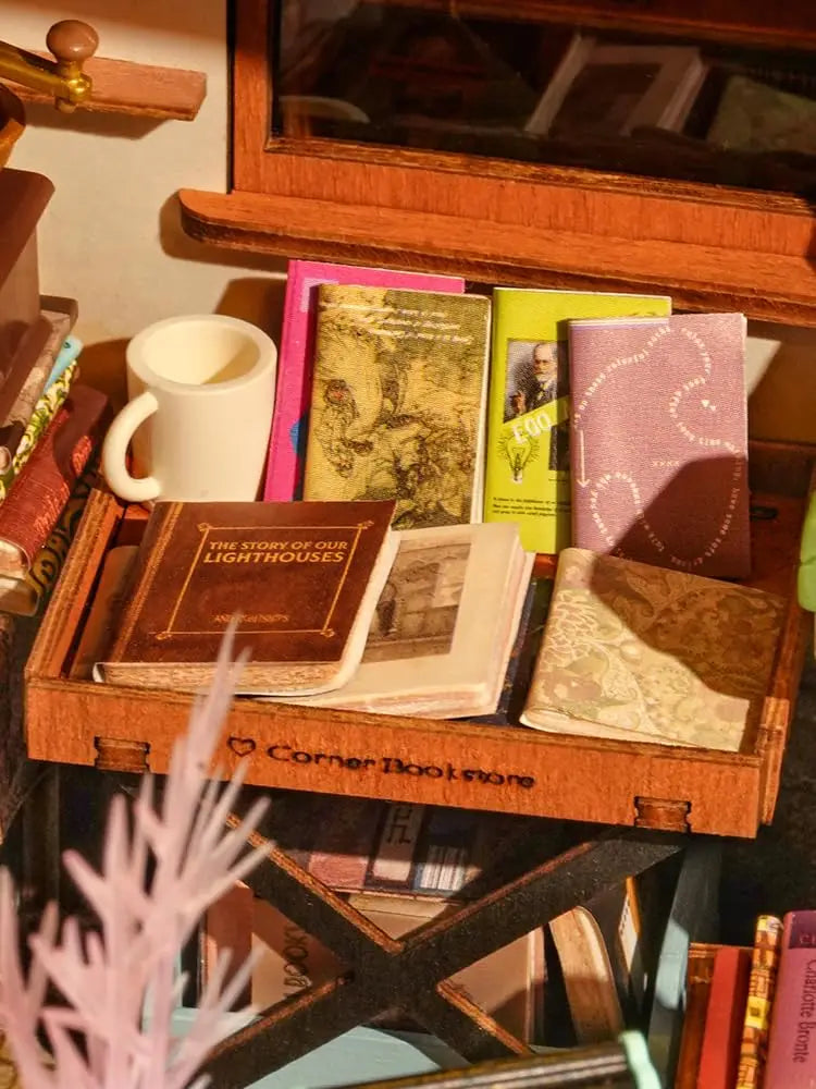 Corner Bookshop DIY Kit w/LED Lights