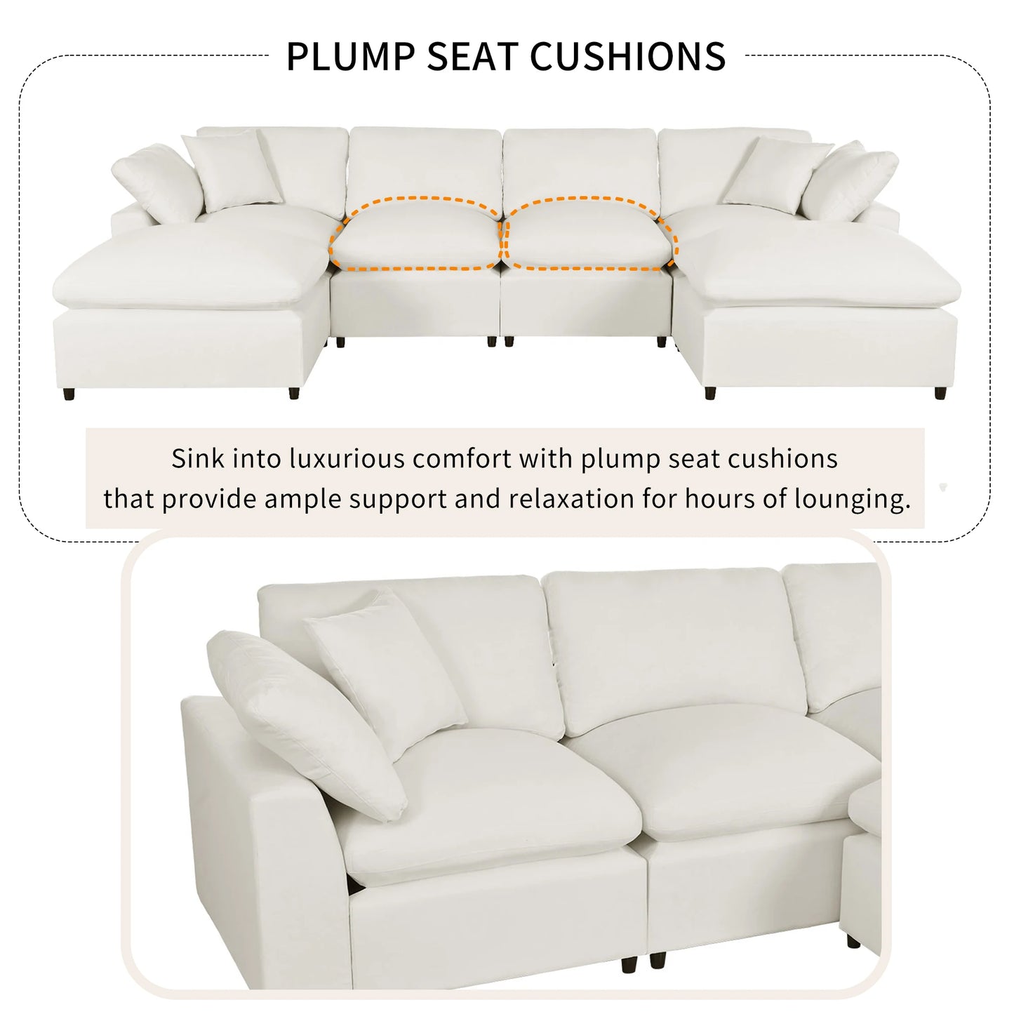 Modern Large U-Shape Sectional Sofa