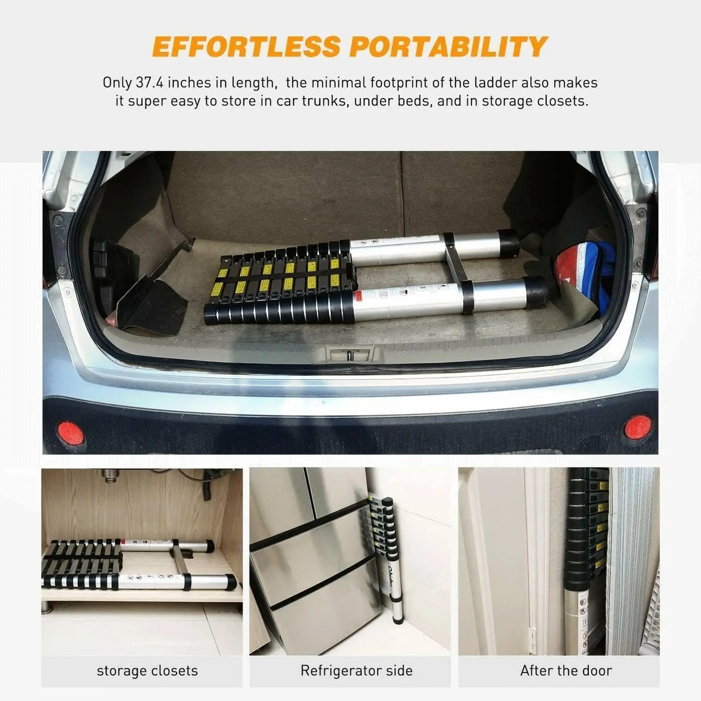 Telescopic Ladder w/hooks,16.5FT