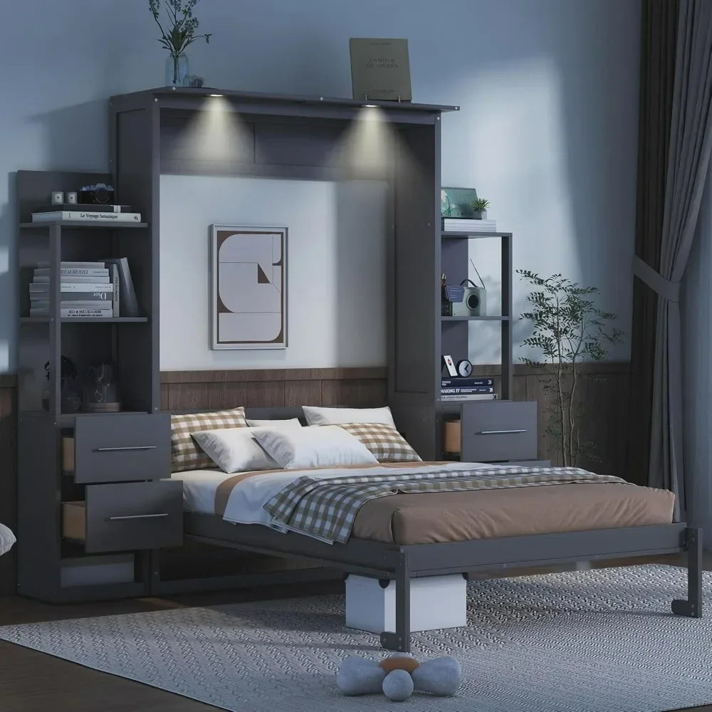 Full Size Murphy Bed w/LED Lights