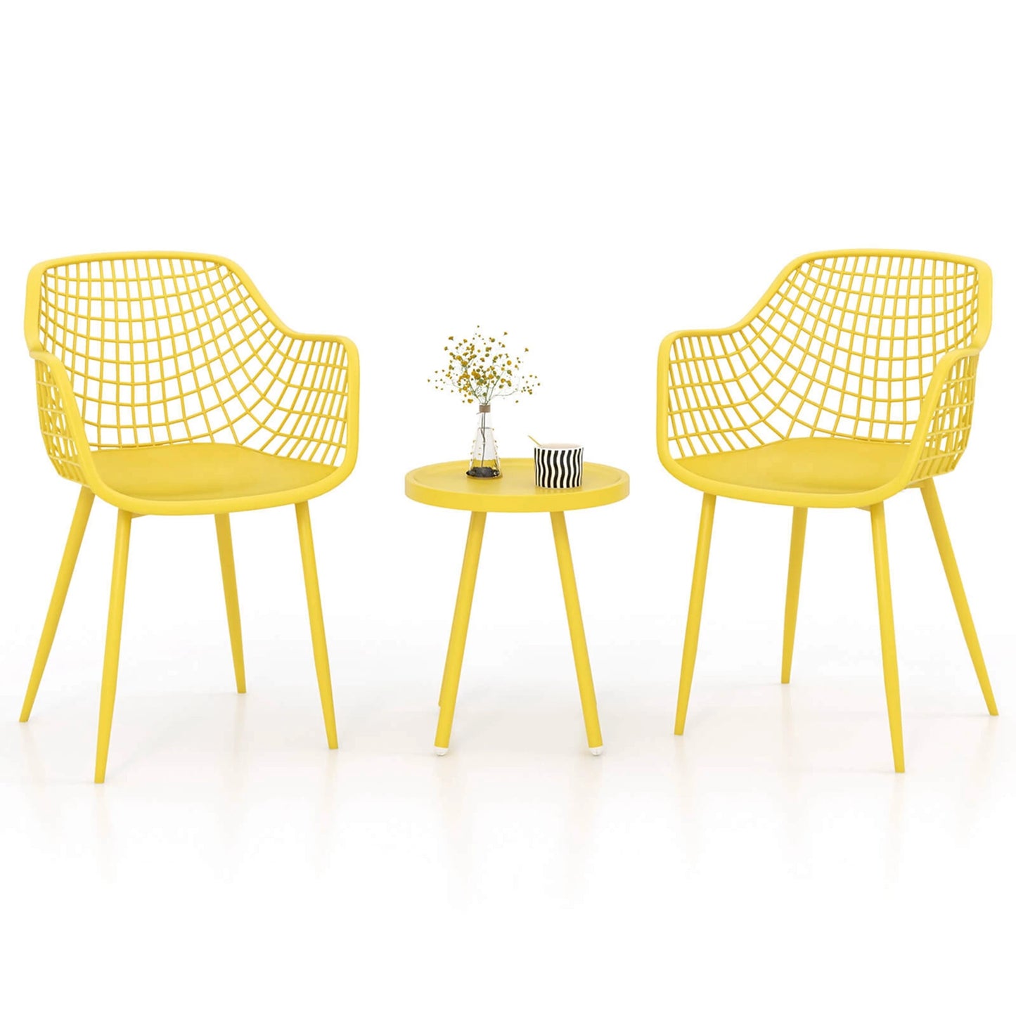 Yellow 3 Piece Patio Bistro Set