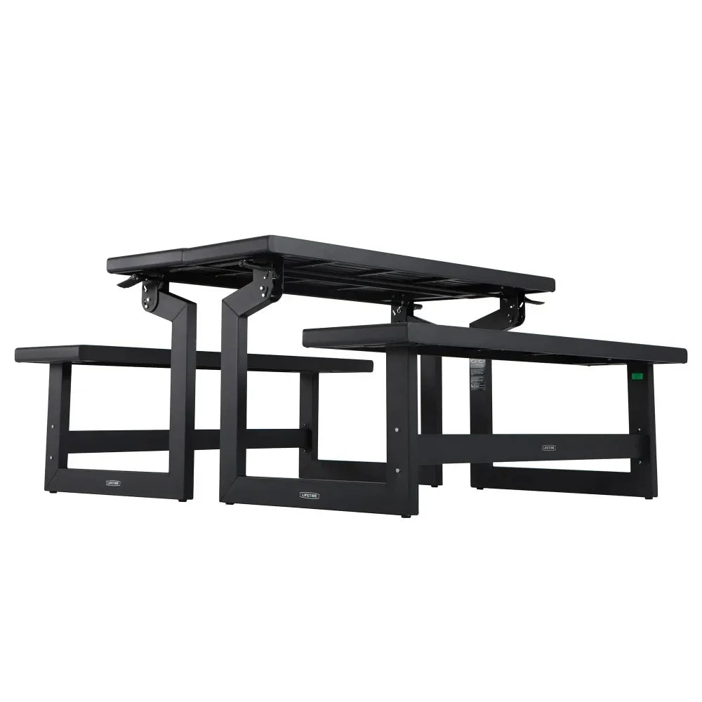 Wood Grain Convertible Patio Bench