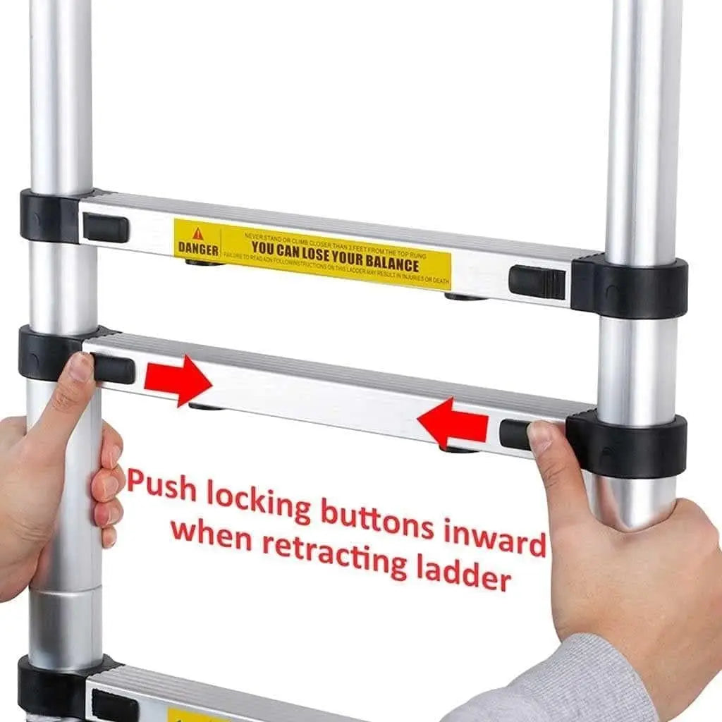 Telescopic Ladder w/hooks,16.5FT