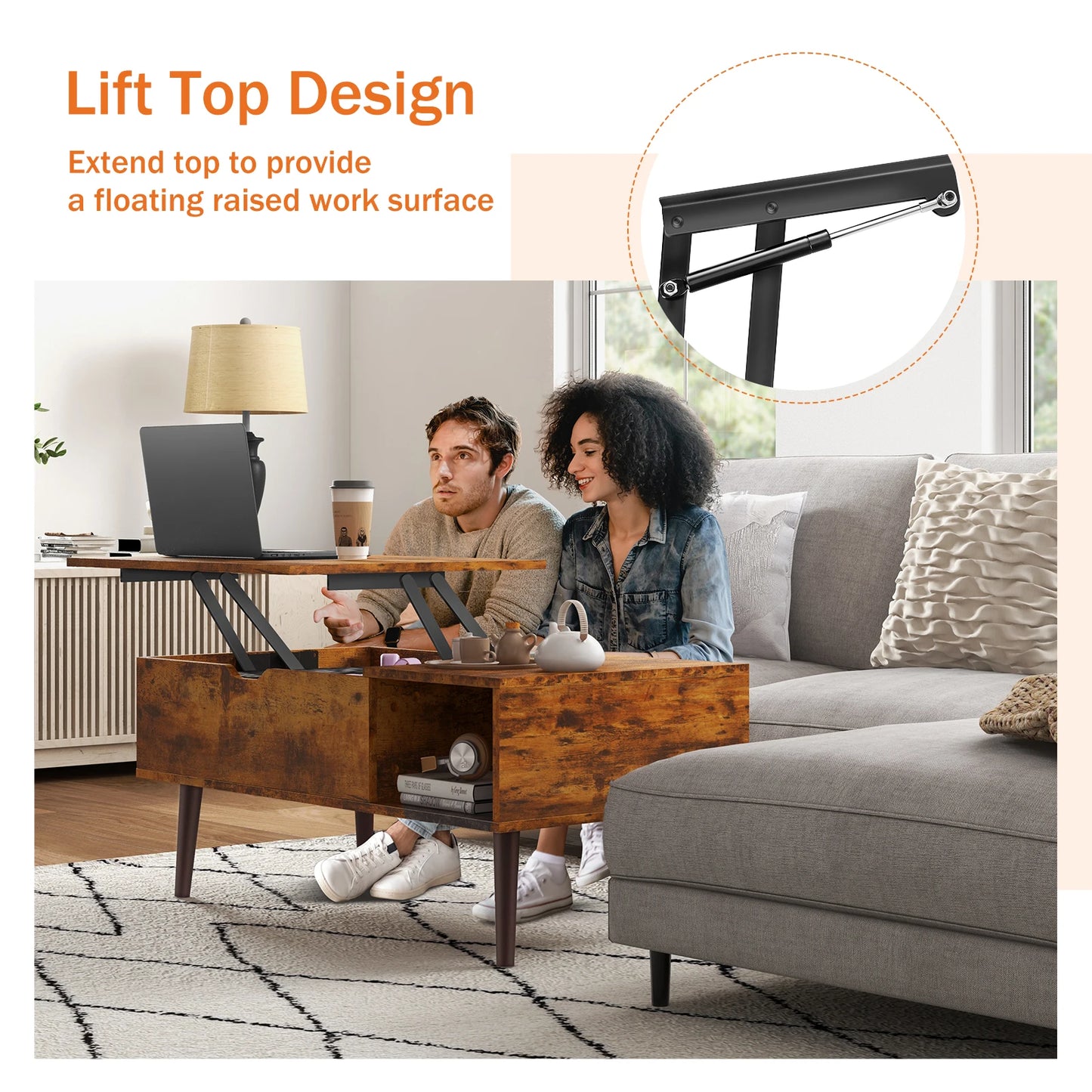 Lift Top Coffee Table 39.37"x19.7"