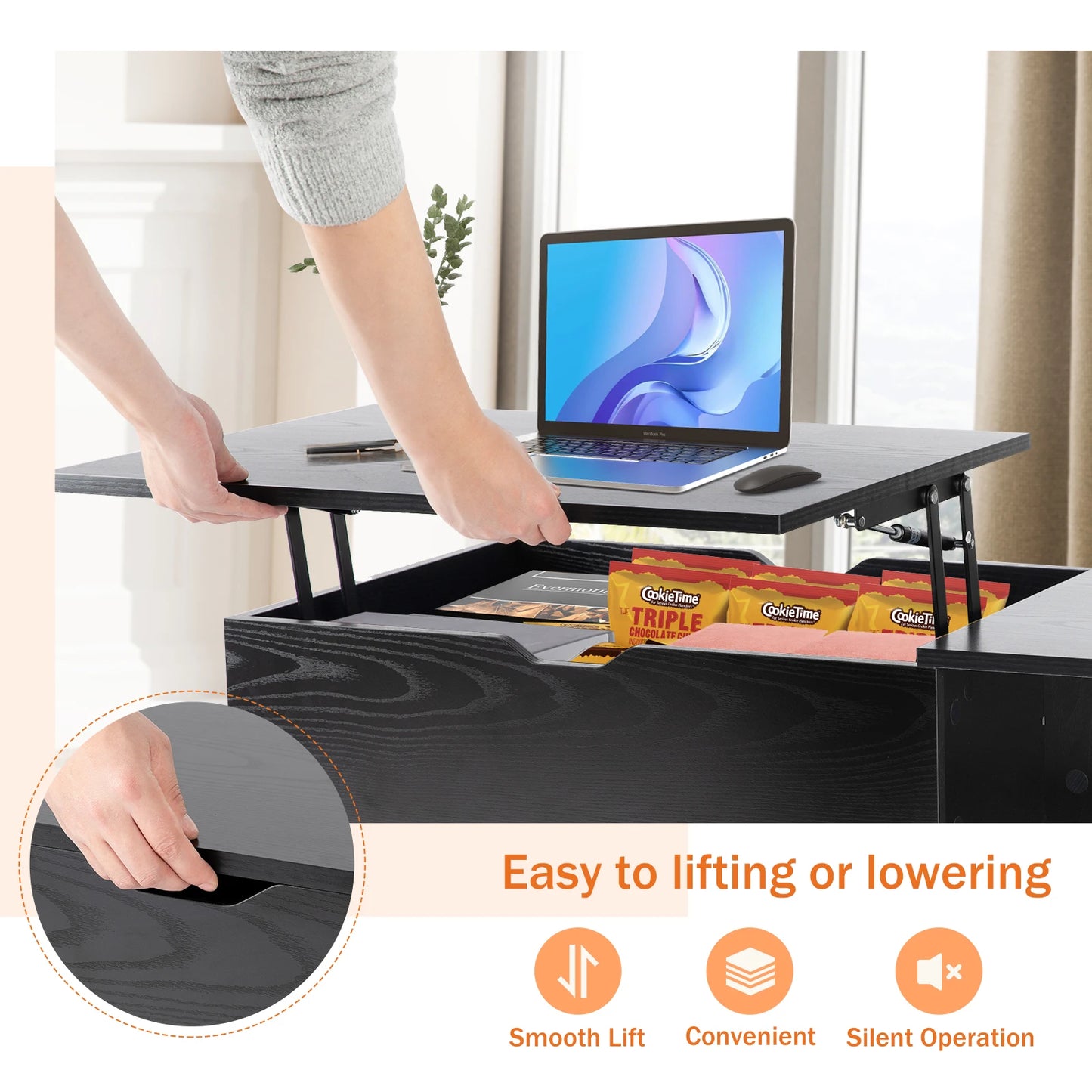 Lift Top Coffee Table 39.37"x19.7"