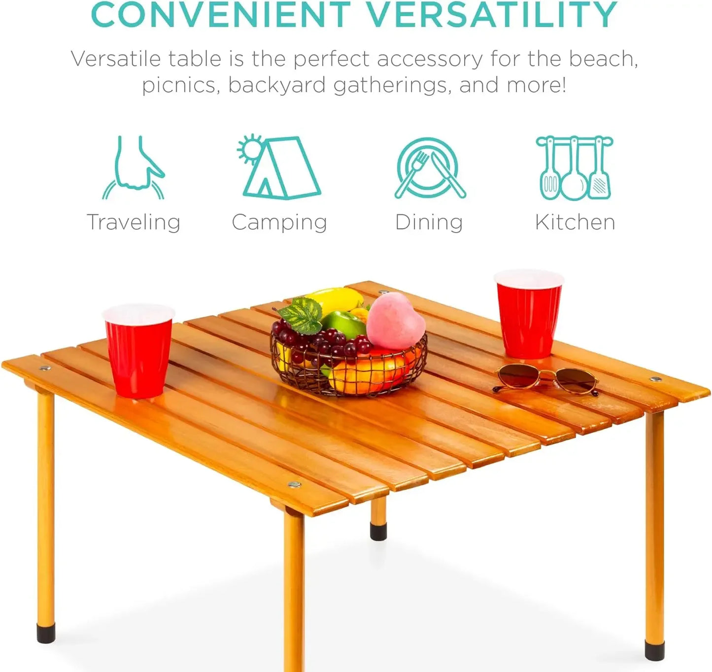 28x28in Portable Wooden Table